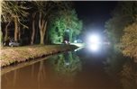 Nach dem Fund der Leichenteile am 17. Februar sicherte die Polizei bis tief in die Nacht Spuren am Ems-Vechte-Kanal in Nordhorn. Foto: Hille